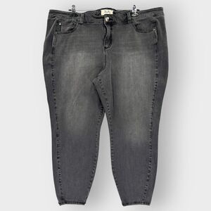 RWN by Rawan Skinny Leg‎ Jeans Women 22 Light Black Gray Curvy Fit Stretch F31